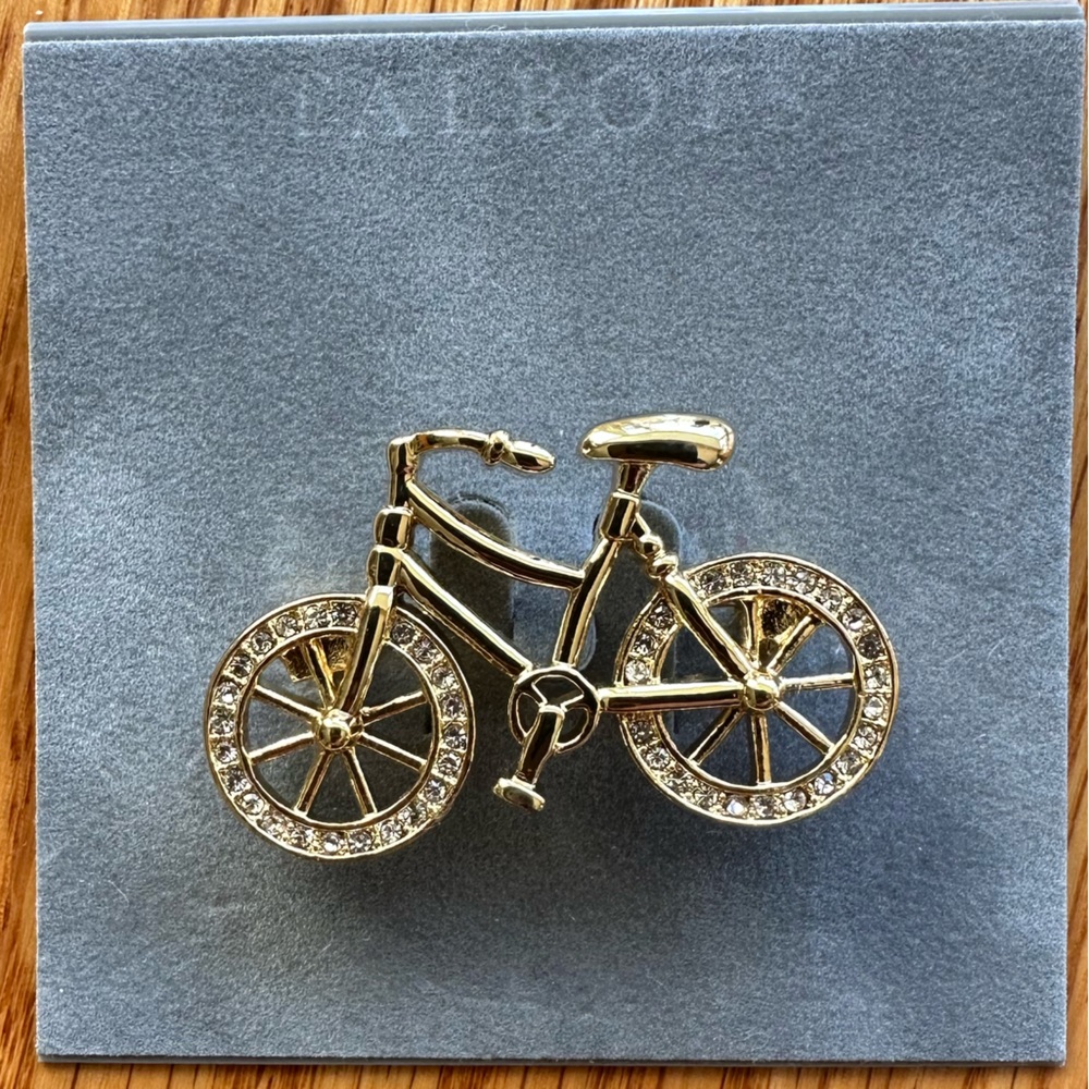 Talbots Bicycle Pin with Rhinestones NWT